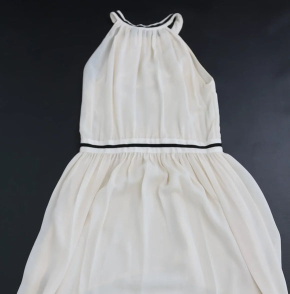 Cream Chiffon Halter Neck Dress – Size M | Thrift Finds