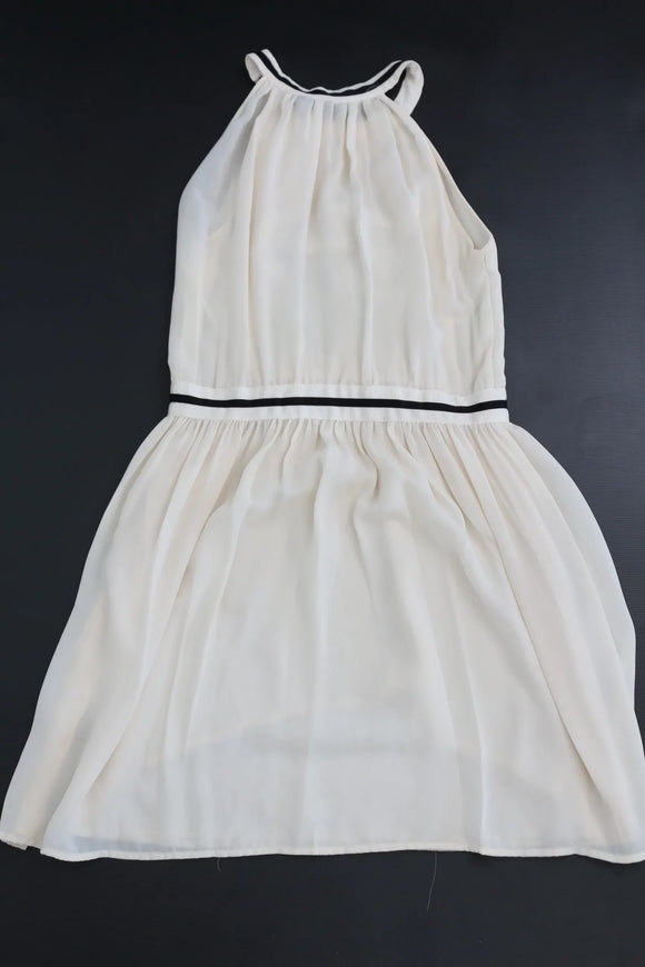 Cream Chiffon Halter Neck Dress – Size M | Thrift Finds