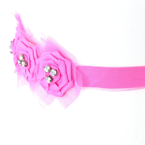 Pink Flower Tie-Up Belt