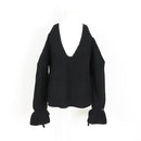 Black Chunky-Knit Jersey with Cut-Out Details - Size S-1