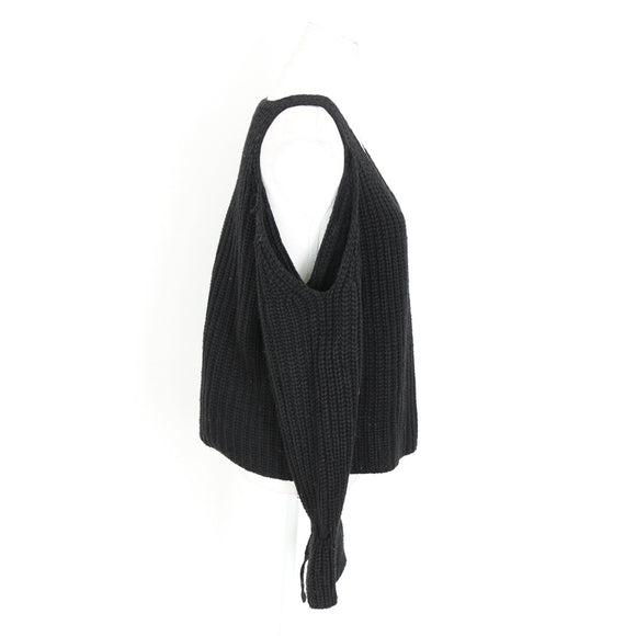 Black Chunky-Knit Jersey with Cut-Out Details - Size S