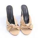Edit Beige Knotted Slip-On Heels - Size 7-2