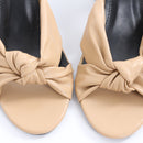 Edit Beige Knotted Slip-On Heels - Size 7-3