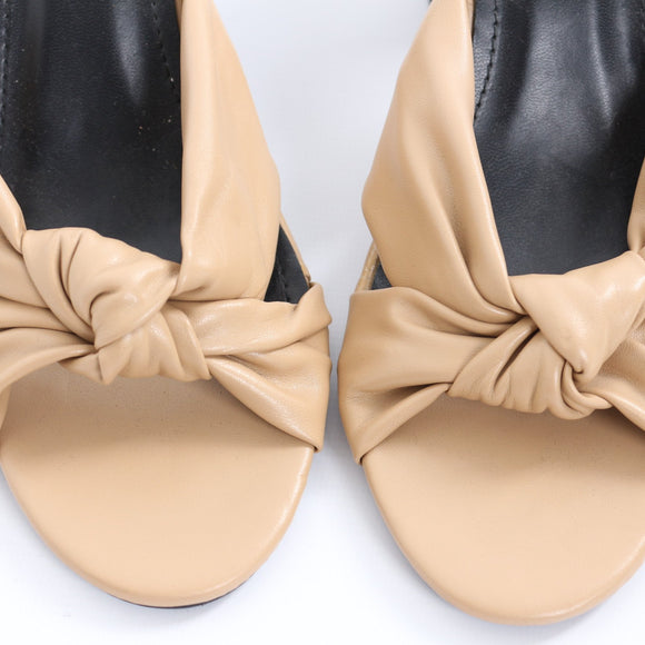 Edit Beige Knotted Slip-On Heels - Size 7