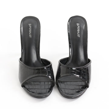 Superbalist Black Slip-On Heels - Size 6 - 0