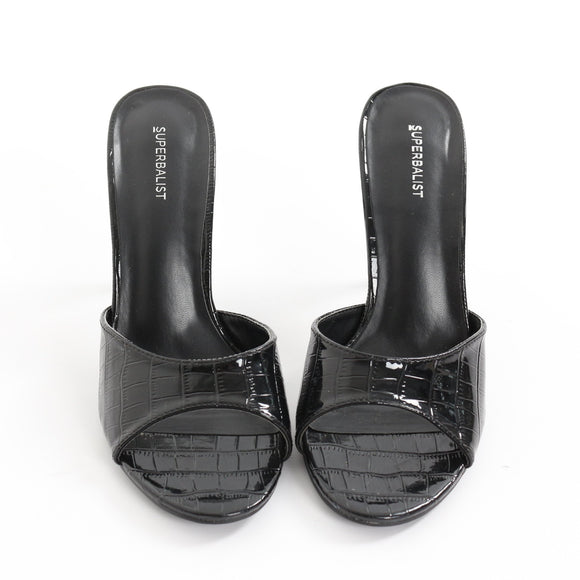 Superbalist Black Slip-On Heels - Size 6