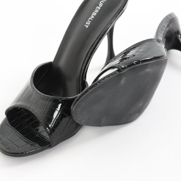 Superbalist Black Slip-On Heels - Size 6