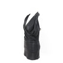 Black Wrap Blouse with Gold Chain Detail - Size M-4