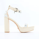 Rock + Co Cream Rhinestone Platform Heels - Size 7-1