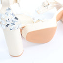 Rock + Co Cream Rhinestone Platform Heels - Size 7-5
