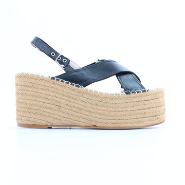 Superbalist Black Espadrille Platform Sandals - Size 7