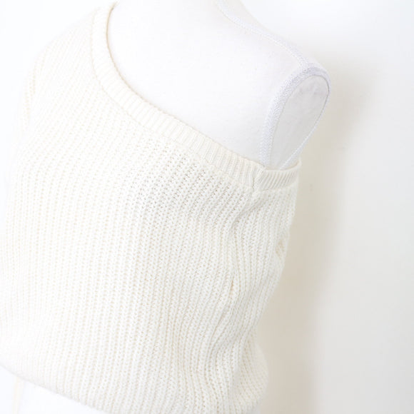 Missguided Cream One-Shoulder Jersey - Size S