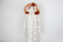 Cream Puffer Jacket – Orange Fur Trim | Size M | Brand new-1
