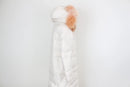 Cream Puffer Jacket – Orange Fur Trim | Size M | Brand new-4