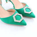 Milla Emerald Green Pointed-Toe Slingbacks - Size 7-3
