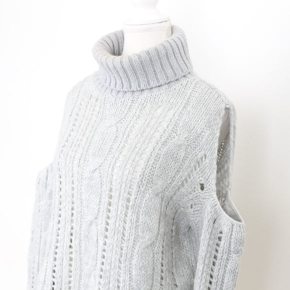 Missguided Grey Cable-Knit Jersey - Size S