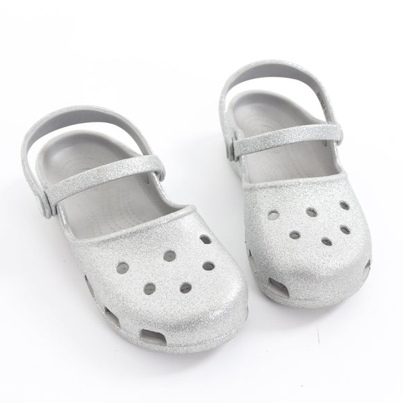 Crocs Silver Glitter Pumps - Size J2