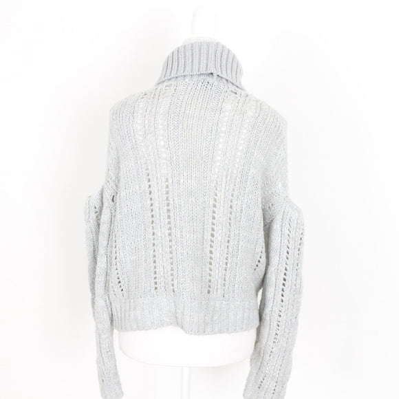 Missguided Grey Cable-Knit Jersey - Size S