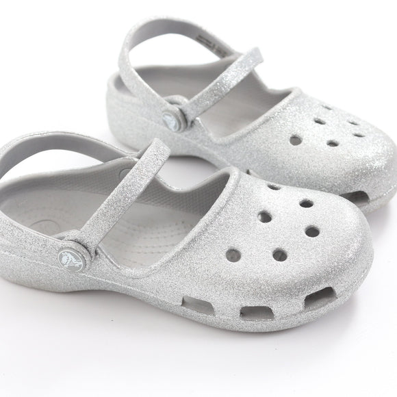 Crocs Silver Glitter Pumps - Size J2