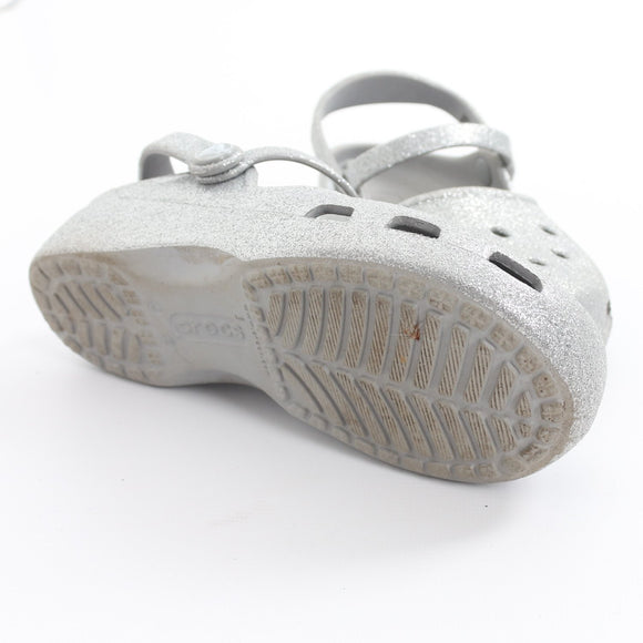 Crocs Silver Glitter Pumps - Size J2