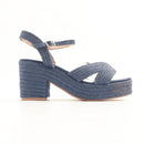Superbalist Blue Woven Chunky Heels - Size 7-1