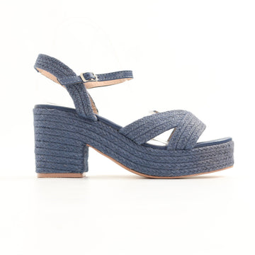Superbalist Blue Woven Chunky Heels - Size 7
