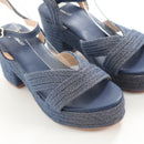 Superbalist Blue Woven Chunky Heels - Size 7-3