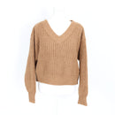 H&M Brown Chunky-Knit Cropped Jersey - Size M-1