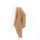 H&M Brown Chunky-Knit Cropped Jersey - Size M-2
