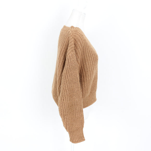 H&M Brown Chunky-Knit Cropped Jersey - Size M