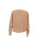 H&M Brown Chunky-Knit Cropped Jersey - Size M-3