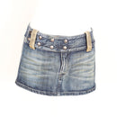Diesel Denim Mini Skirt with Corduroy Detail - Size 27-1