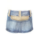 Diesel Denim Mini Skirt with Corduroy Detail - Size 27-4