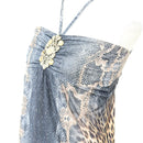Snake Print Embellished Mini Dress - Size S-2