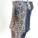 Snake Print Embellished Mini Dress - Size S-4
