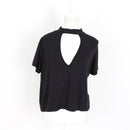 Missguided Black Cut-Out T-Shirt - Size M-1