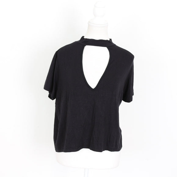 Missguided Black Cut-Out T-Shirt - Size M