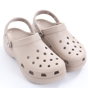 Crocs Beige Platform Clogs - Size W11 - 0