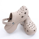 Crocs Beige Platform Clogs - Size W11-4