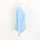 Blue Soft Ribbed V-Neck Jersey - Size M-2