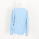 Blue Soft Ribbed V-Neck Jersey - Size M-3