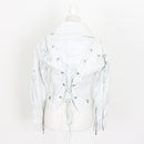 Exe'x White Genuine Leather Biker Jacket - Size XS-6