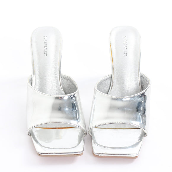Superbalist Silver Slip-On Wedge Heels - Size 7