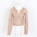 Missguided Rose Gold Metallic Tie-Up Jersey - Size M-1