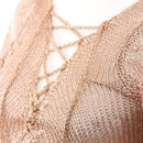 Missguided Rose Gold Metallic Tie-Up Jersey - Size M-2