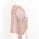 Missguided Rose Gold Metallic Tie-Up Jersey - Size M-3