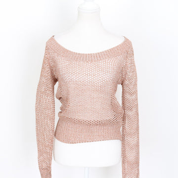 Sass Pink Metallic Knit Jersey - Size 10