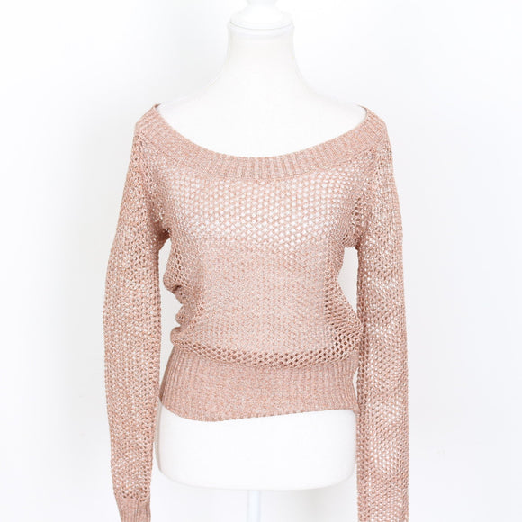 Sass Pink Metallic Knit Jersey - Size 10