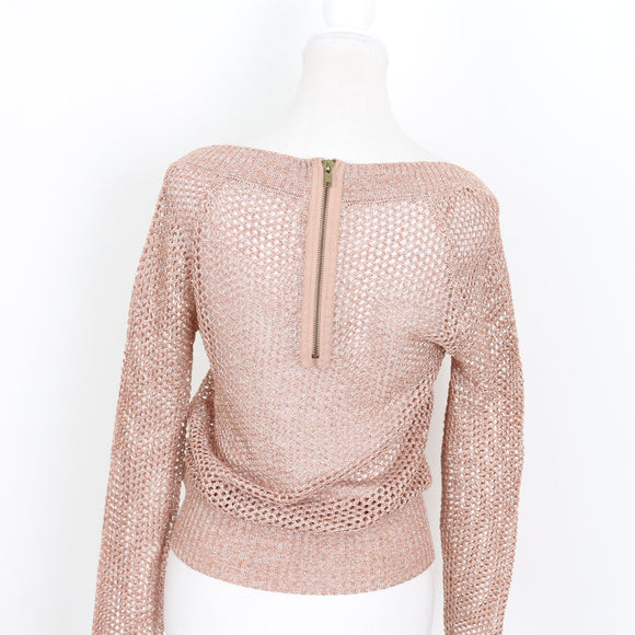 Sass Pink Metallic Knit Jersey - Size 10