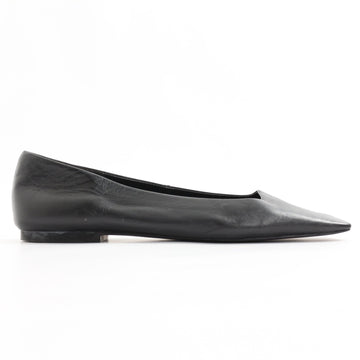 MNG Black Genuine Leather Square-Toe Pumps - Size 40